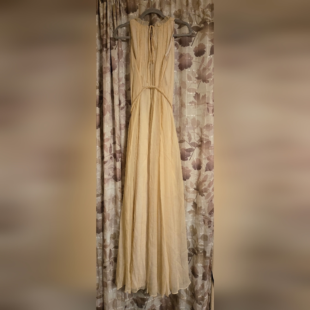NWT J.Crew Maxi Dress Size 0 Color Beige/Pink - Picture 4 of 10